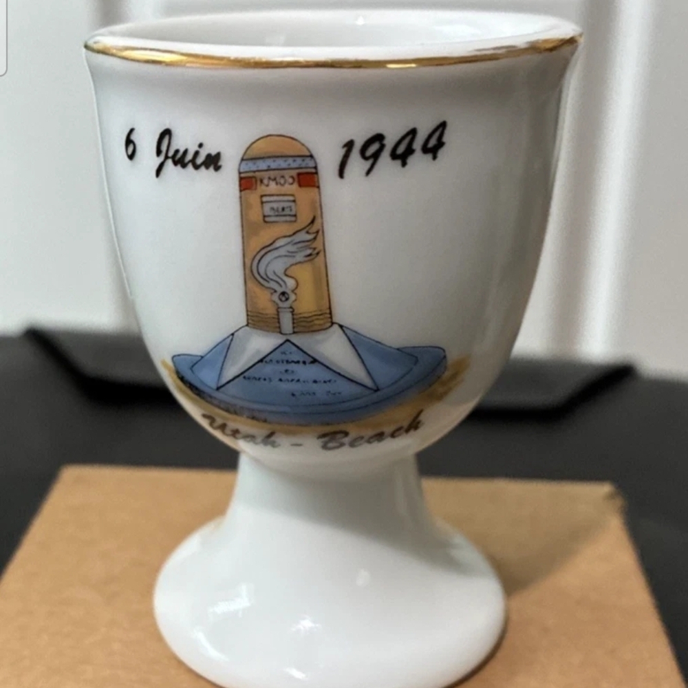 Utah Beach Marker Normandy France commemorative China Egg Cup 6 Juin 1944